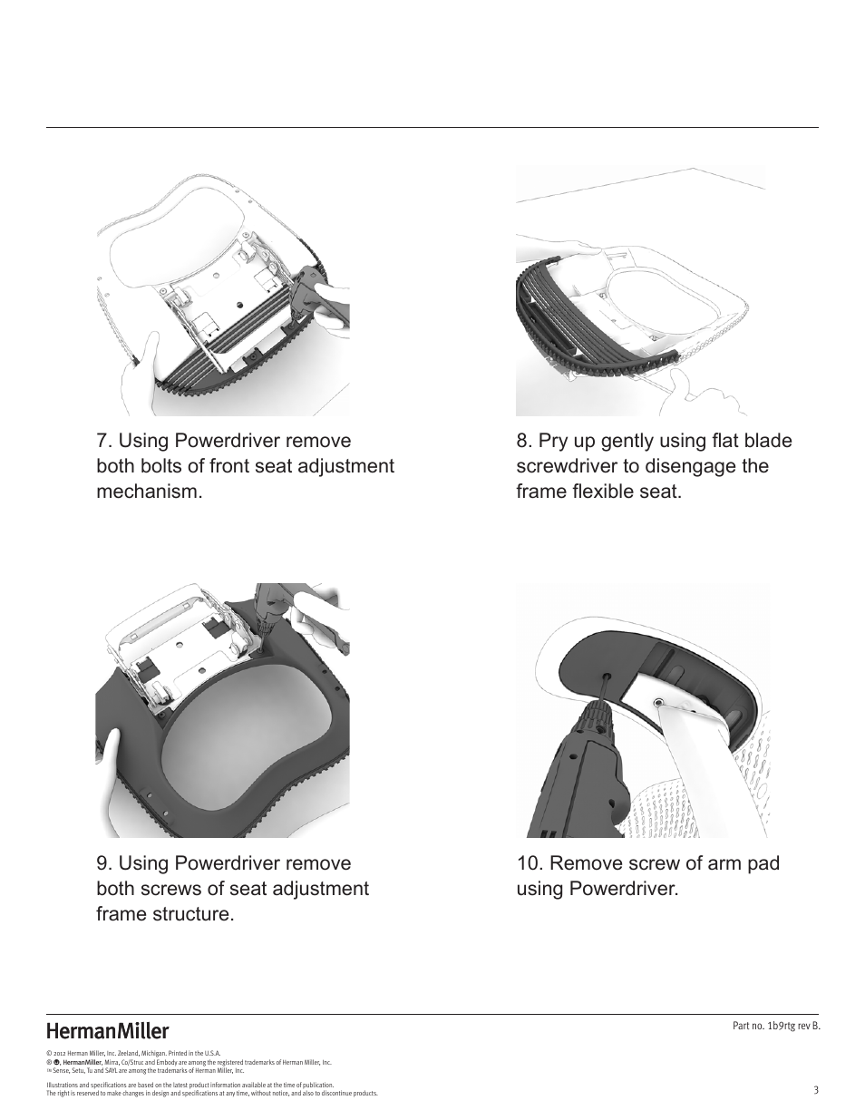 Herman Miller Mirra Chairs - Disassembly For Recycling User Manual | Page 3 / 12