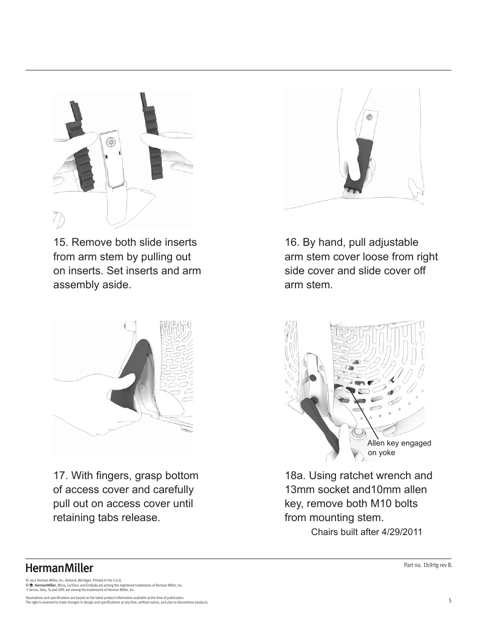 Herman Miller Mirra Chairs - Disassembly For Recycling User Manual | Page 5 / 12