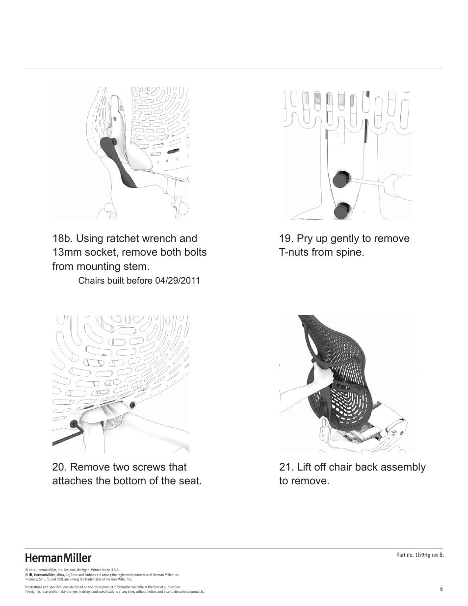 Herman Miller Mirra Chairs - Disassembly For Recycling User Manual | Page 6 / 12