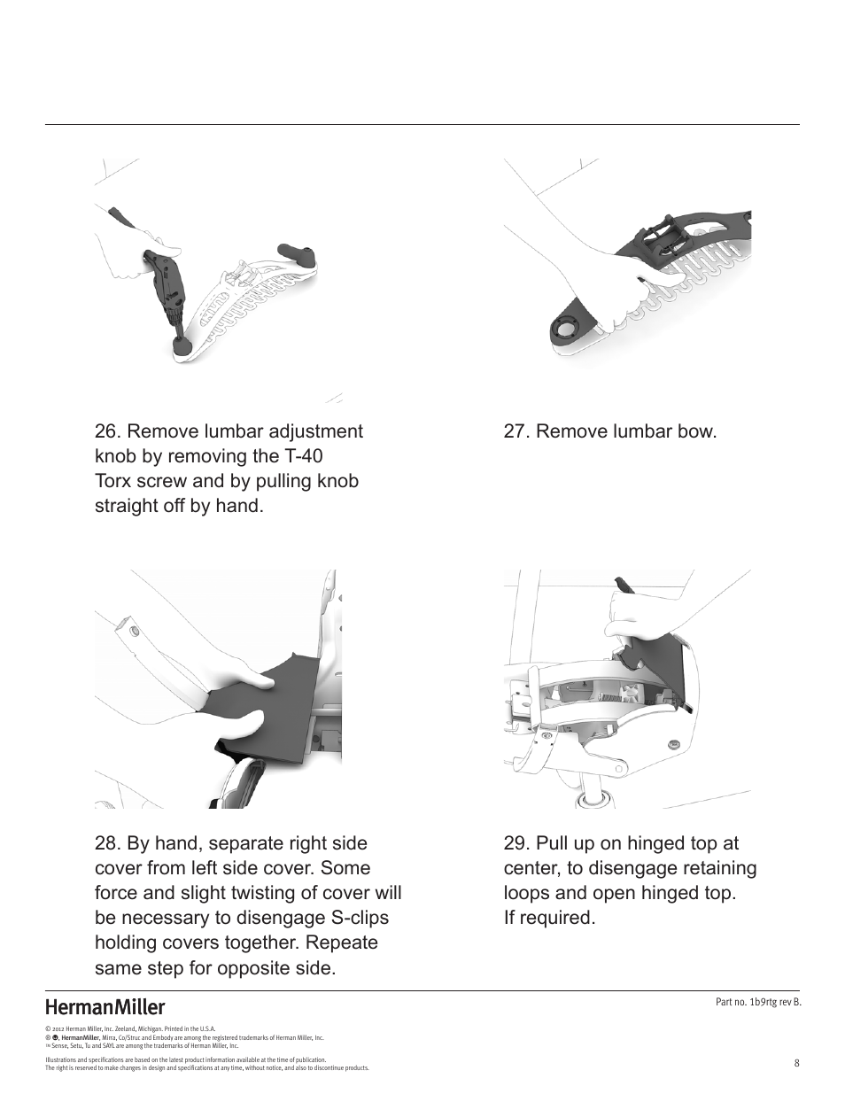 Herman Miller Mirra Chairs - Disassembly For Recycling User Manual | Page 8 / 12