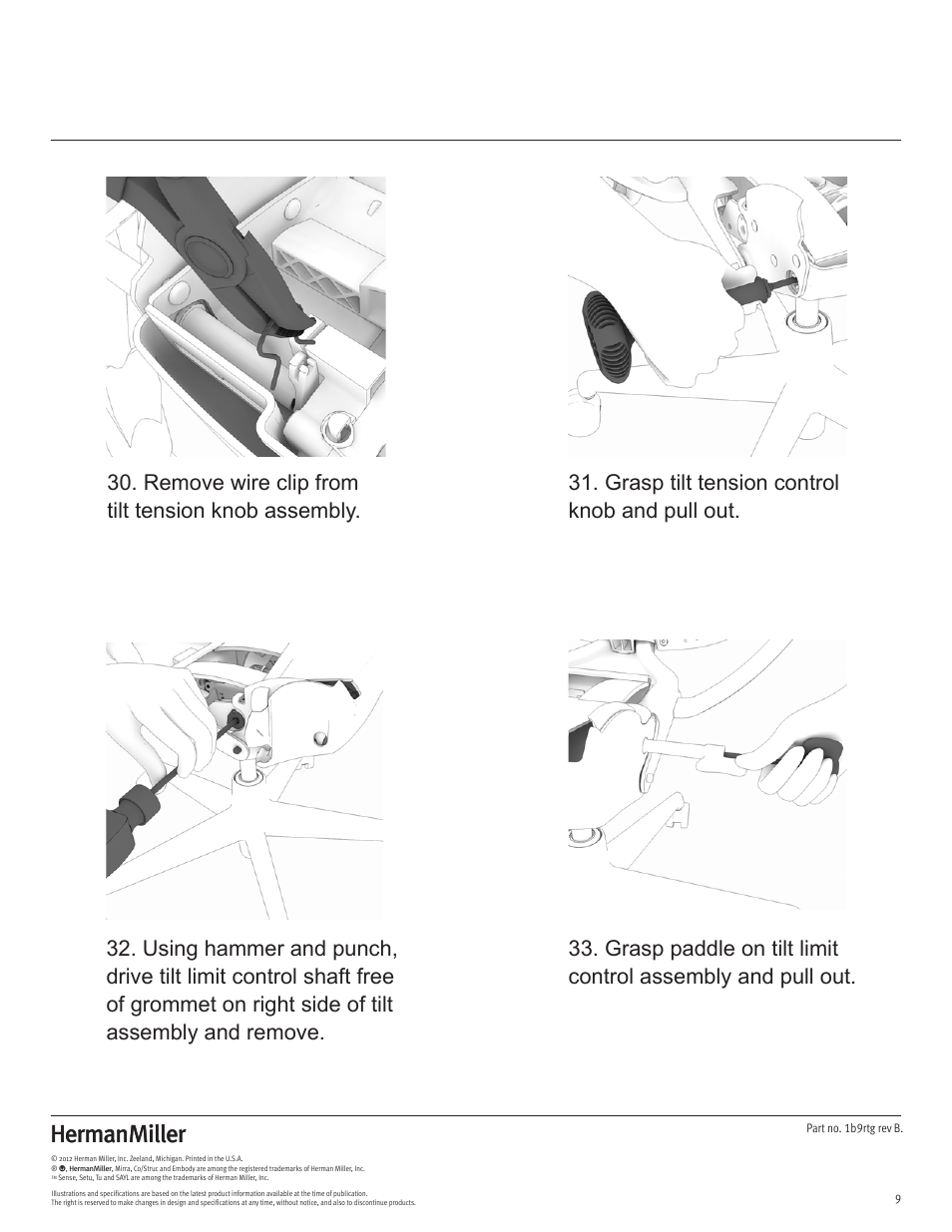 Herman Miller Mirra Chairs - Disassembly For Recycling User Manual | Page 9 / 12