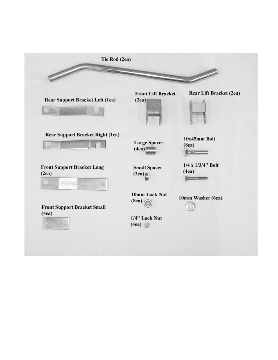 Parts diagram | High Lifter Lift Kit for Arctic Cat 1000 ATVs User Manual | Page 2 / 8