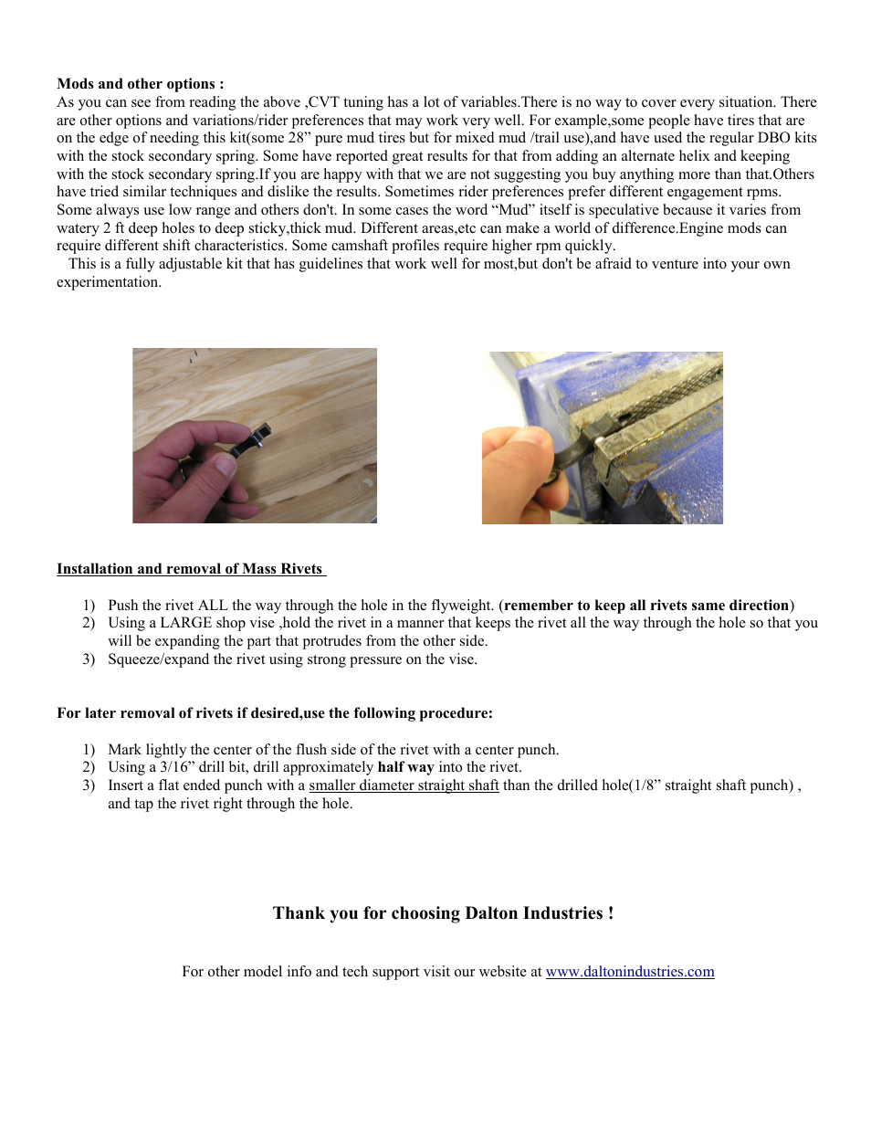 High Lifter Dalton Pro Mudrunner Clutch Kit for Can-Am Outlander_Renegade 800 HO, 800 R (06-12) User Manual | Page 5 / 5