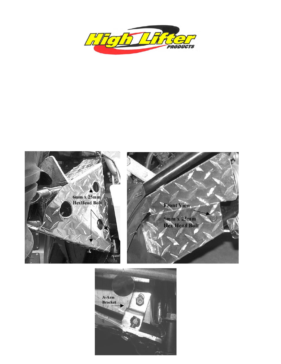 High Lifter GUARDS HLP DIAMOND PLATE H680 RINCON User Manual | 1 page