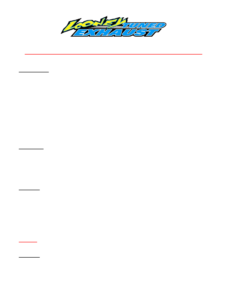 High Lifter Looney Tuned Exhaust for Yamaha Grizzly 700 (07-10) Dual Exhaust User Manual | 5 pages