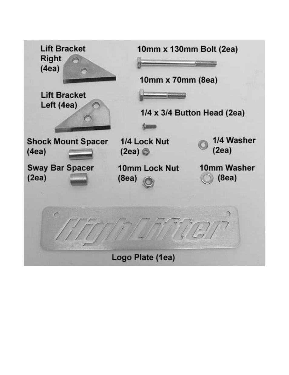 Parts diagram | High Lifter Lift Kit for Ranger IRS - Signature Series 3 User Manual | Page 2 / 9