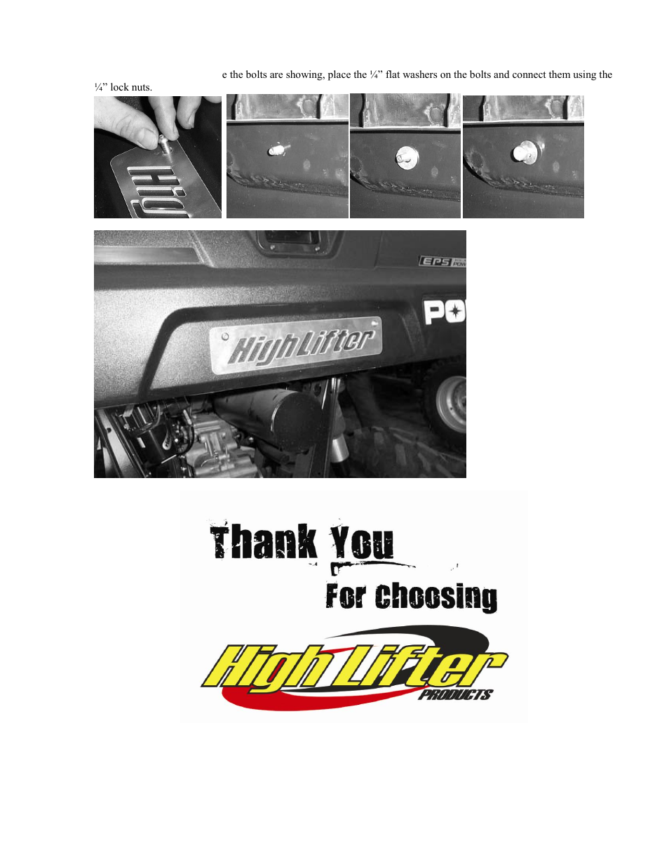 High Lifter Lift Kit for Ranger IRS - Signature Series 3 User Manual | Page 9 / 9