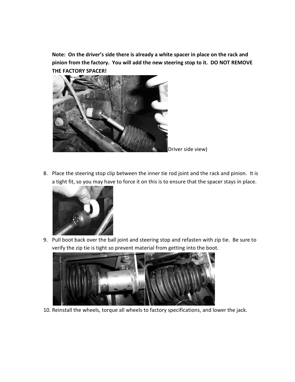 High Lifter Steering Stop Kit for Polaris User Manual | Page 3 / 3