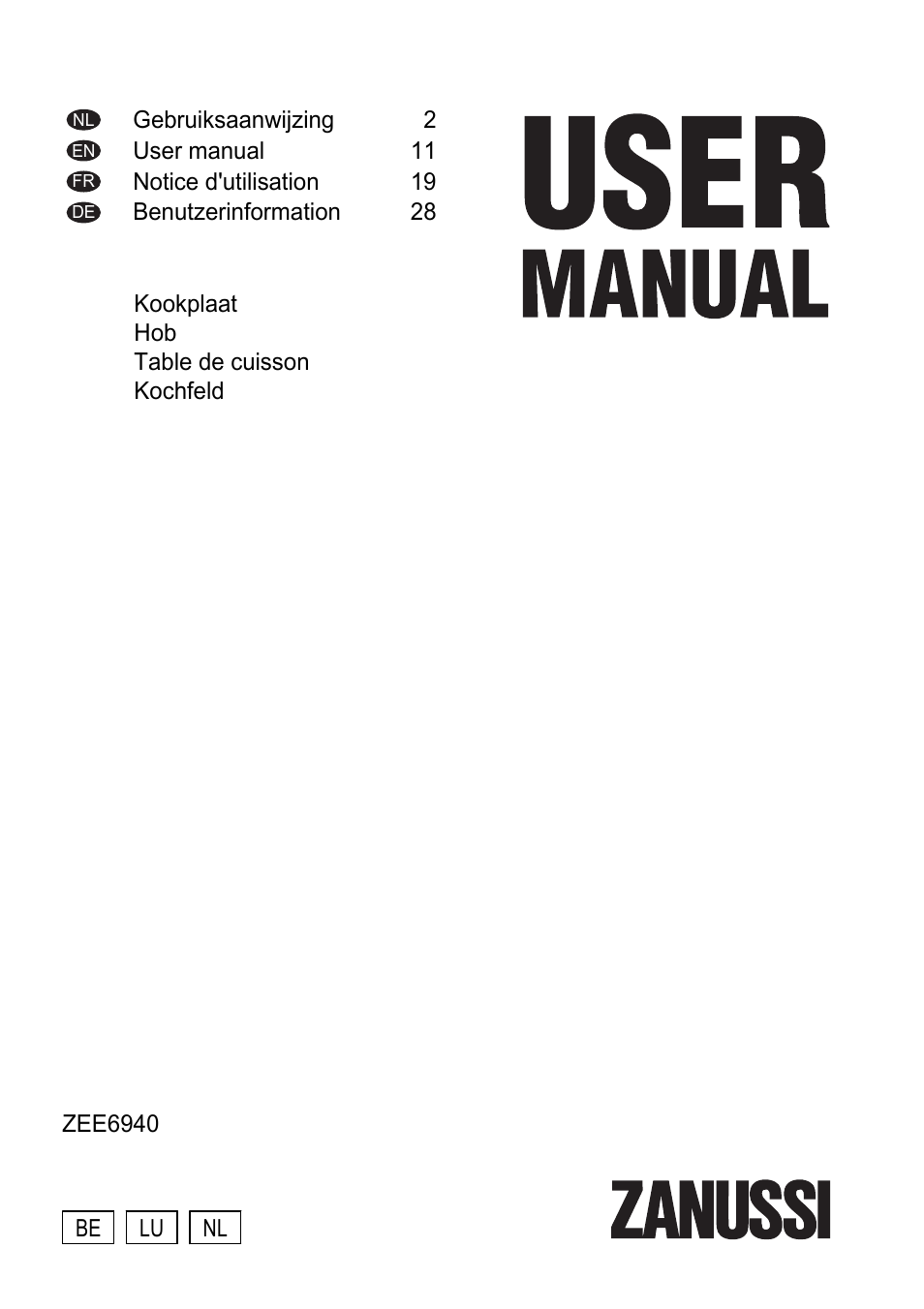 Zanussi ZEE 6940 FXA User Manual | 40 pages