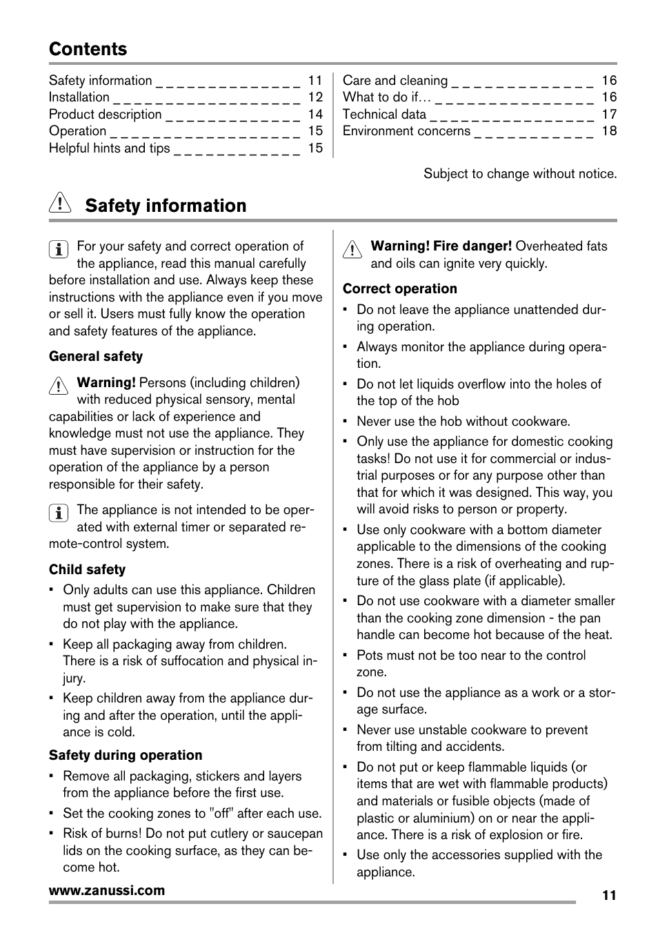 Zanussi ZEE 6940 FXA User Manual | Page 11 / 40