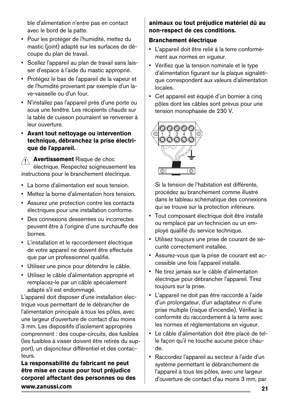 Zanussi ZEE 6940 FXA User Manual | Page 21 / 40