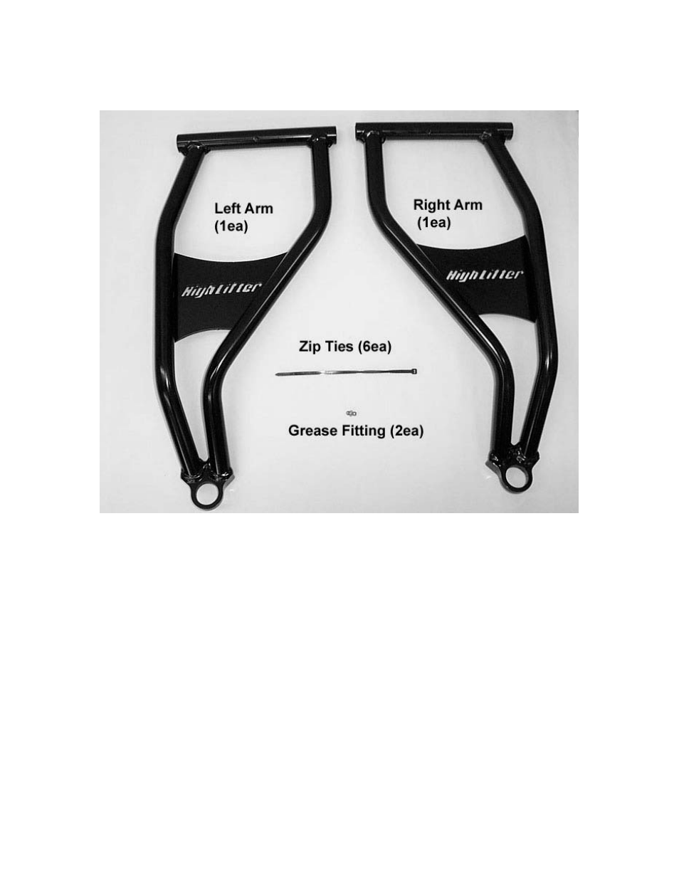 Parts diagram | High Lifter Max Clearance Front Lower Control Arms for Polaris RZR 800 "S & "4"" User Manual | Page 2 / 5