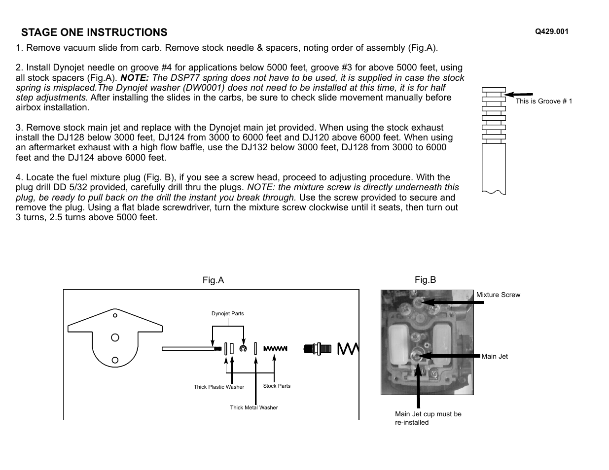 Stage one instructions | High Lifter DynoJet Jet Kit for Yamaha Wolverine 350 (06-09) User Manual | Page 2 / 2