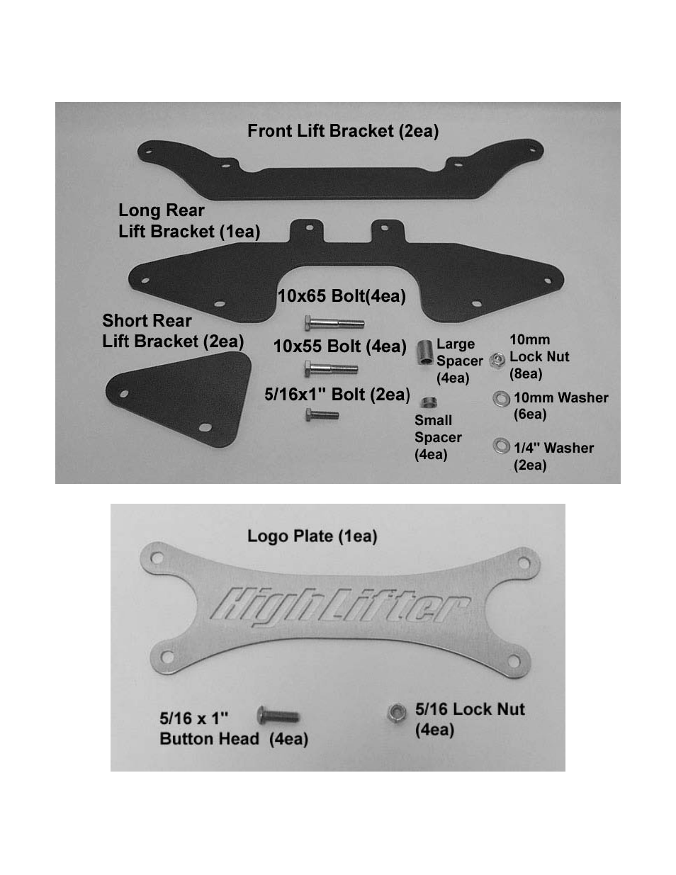Parts diagram | High Lifter Lift Kit for Polaris 800 RANGER RZR “S” and “4” - Signature Series User Manual | Page 2 / 9