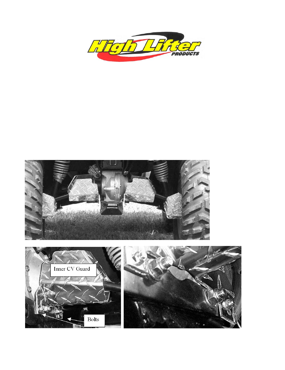 High Lifter GUARDS DIAMOND PLATE BOOT HONDA 650 RINCON REAR CV User Manual | 2 pages