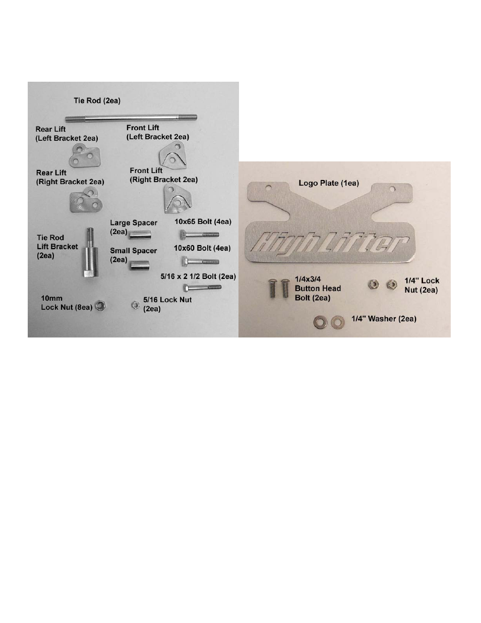 Parts diagram | High Lifter Lift Kit for Can-Am Outlander - Signature Series User Manual | Page 2 / 7