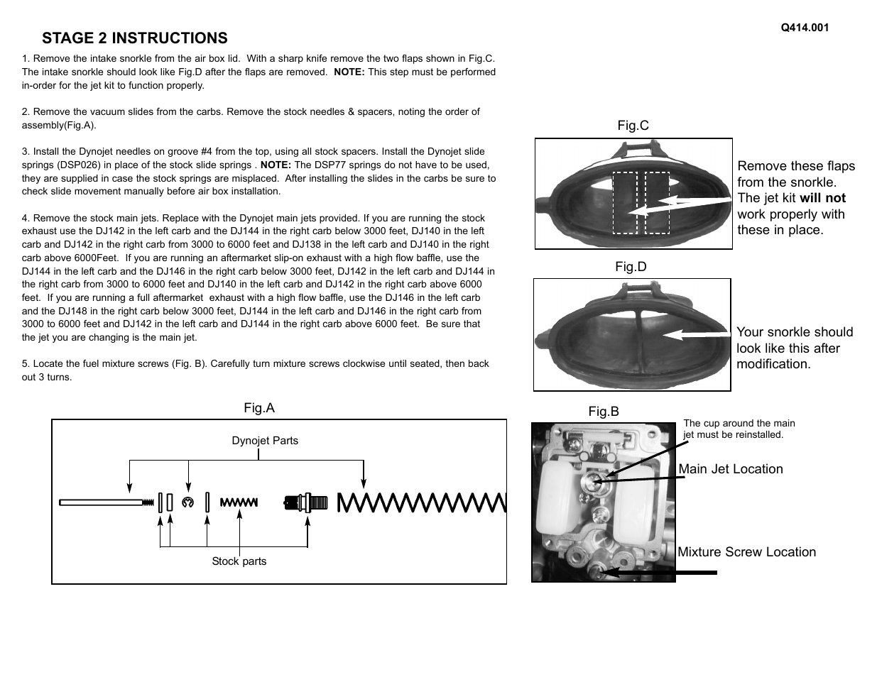 Stage 2 instructions | High Lifter DynoJet Jet Kit for Yamaha Raptor 660 (01-05) User Manual | Page 2 / 2