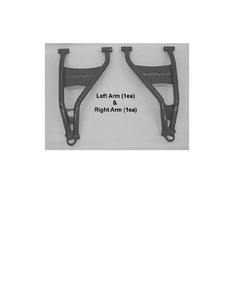Parts diagram | High Lifter Max Clearance Front Lower Control Arms for Polaris Ranger 900 User Manual | Page 2 / 5