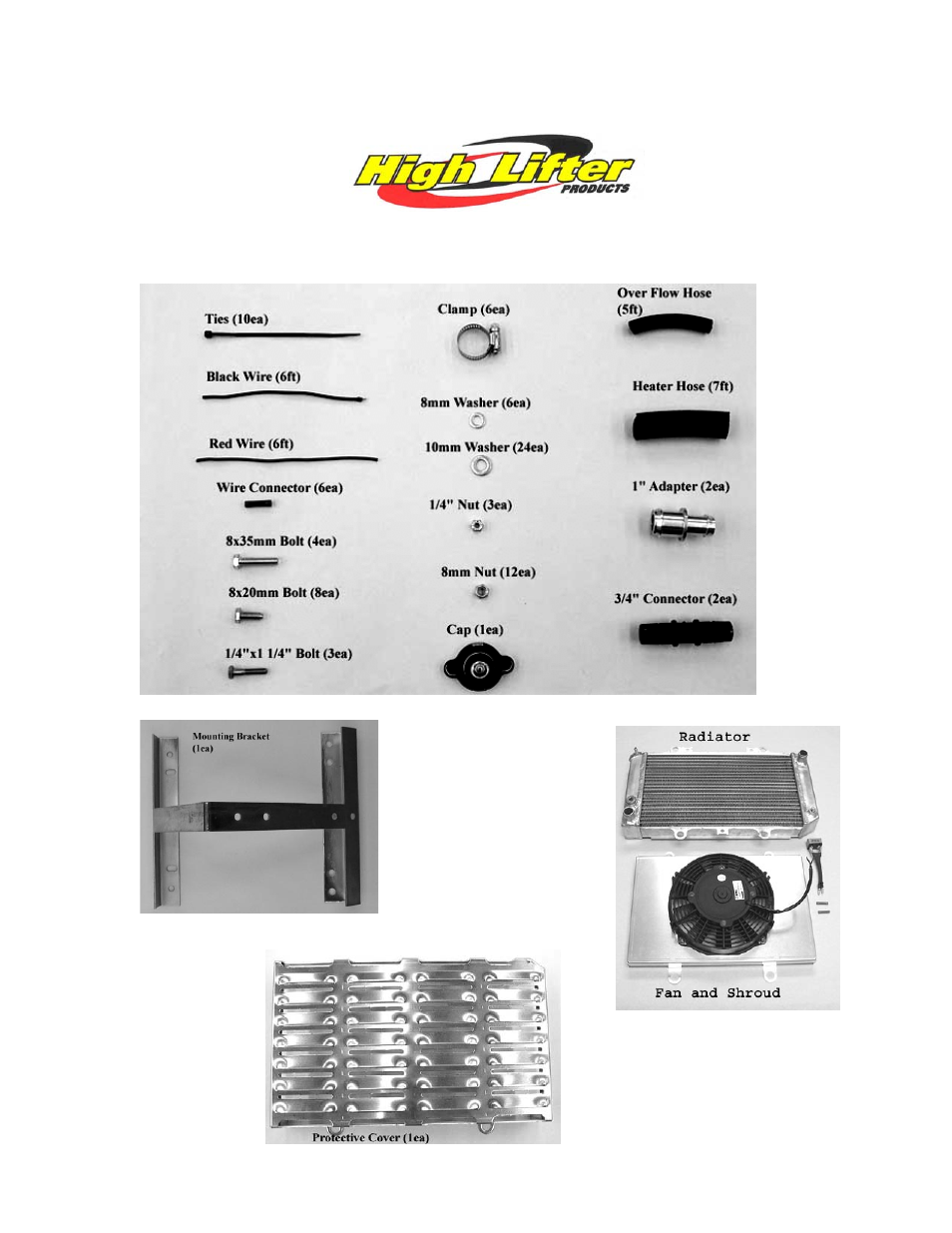 High Lifter Radiator Kit - Universal & Rack Mounted User Manual | 6 pages