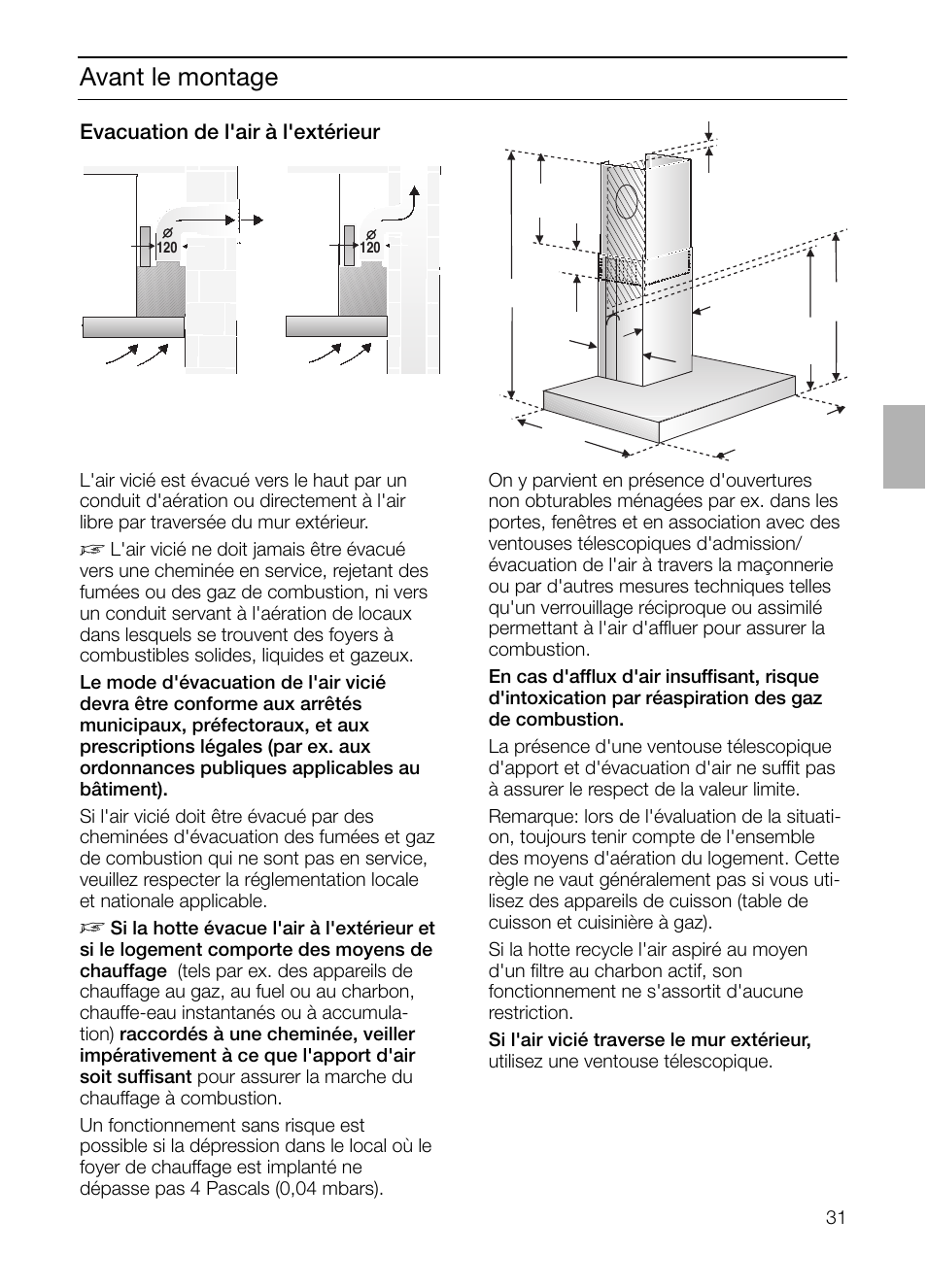 Avant le montage | Siemens LC 46392 User Manual | Page 31 / 80