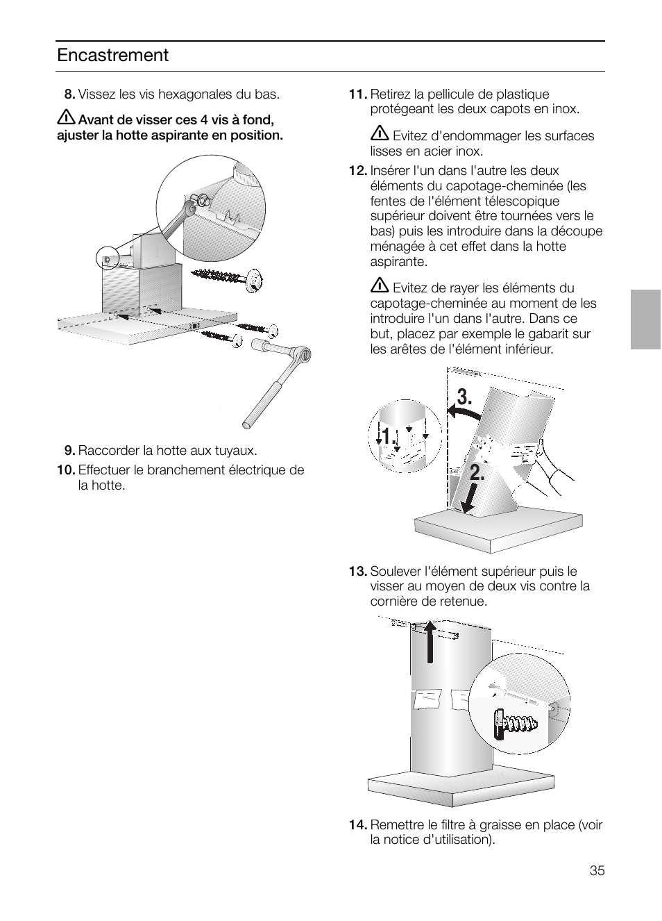 Encastrement | Siemens LC 46392 User Manual | Page 35 / 80