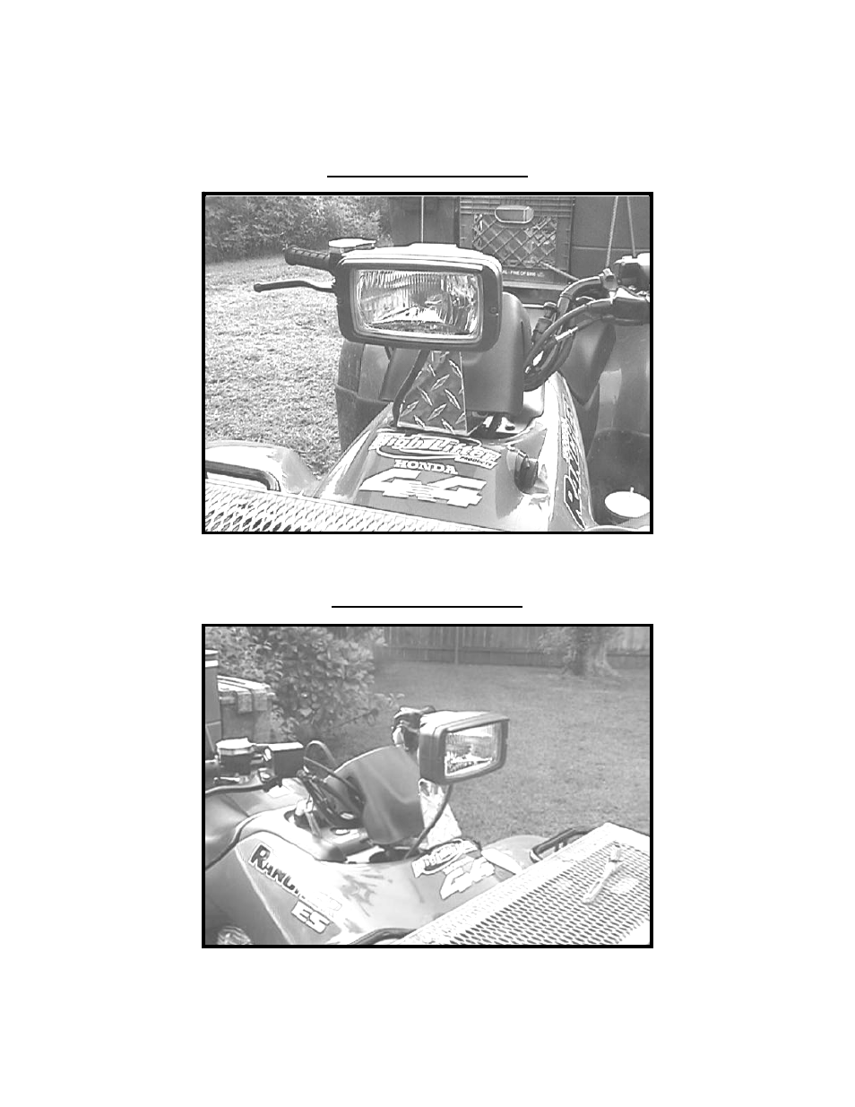 Light installed - front view, Light installed - side view | High Lifter Daylight Kit for Honda Rancher User Manual | Page 3 / 3