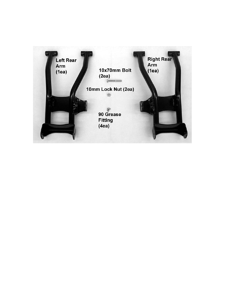 Installation instructions, Parts diagram | High Lifter Max Clearance Rear Lower Control Arms for Polaris RZR 800 "S & "4"" User Manual | Page 2 / 6