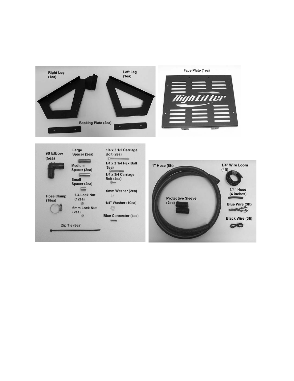 Parts diagram | High Lifter Radiator Relocation Kit - Polaris 800 (05-14) User Manual | Page 2 / 9