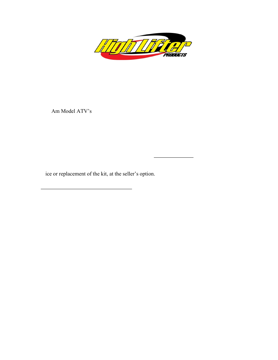 High Lifter Max Clearance Front Lower Control Arms for Can-Am Outlander_Renegade Models User Manual | 6 pages