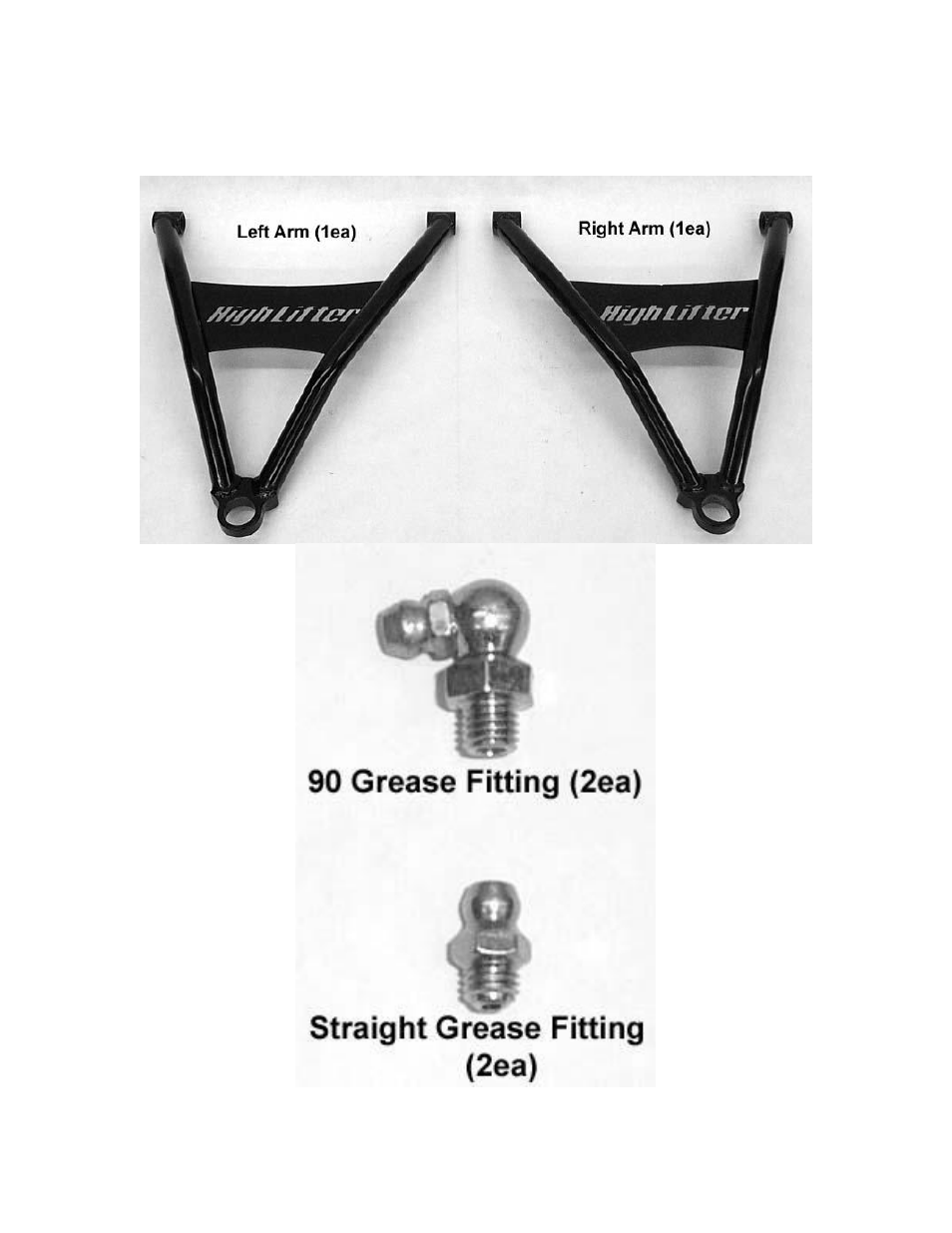 Parts diagram | High Lifter Max Clearance Front Lower Control Arms for Can-Am Outlander_Renegade Models User Manual | Page 2 / 6