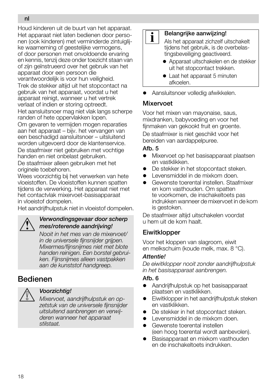 Eiwitklopper, Mixervoet | Siemens MQ 5 N 391 User Manual | Page 18 / 81