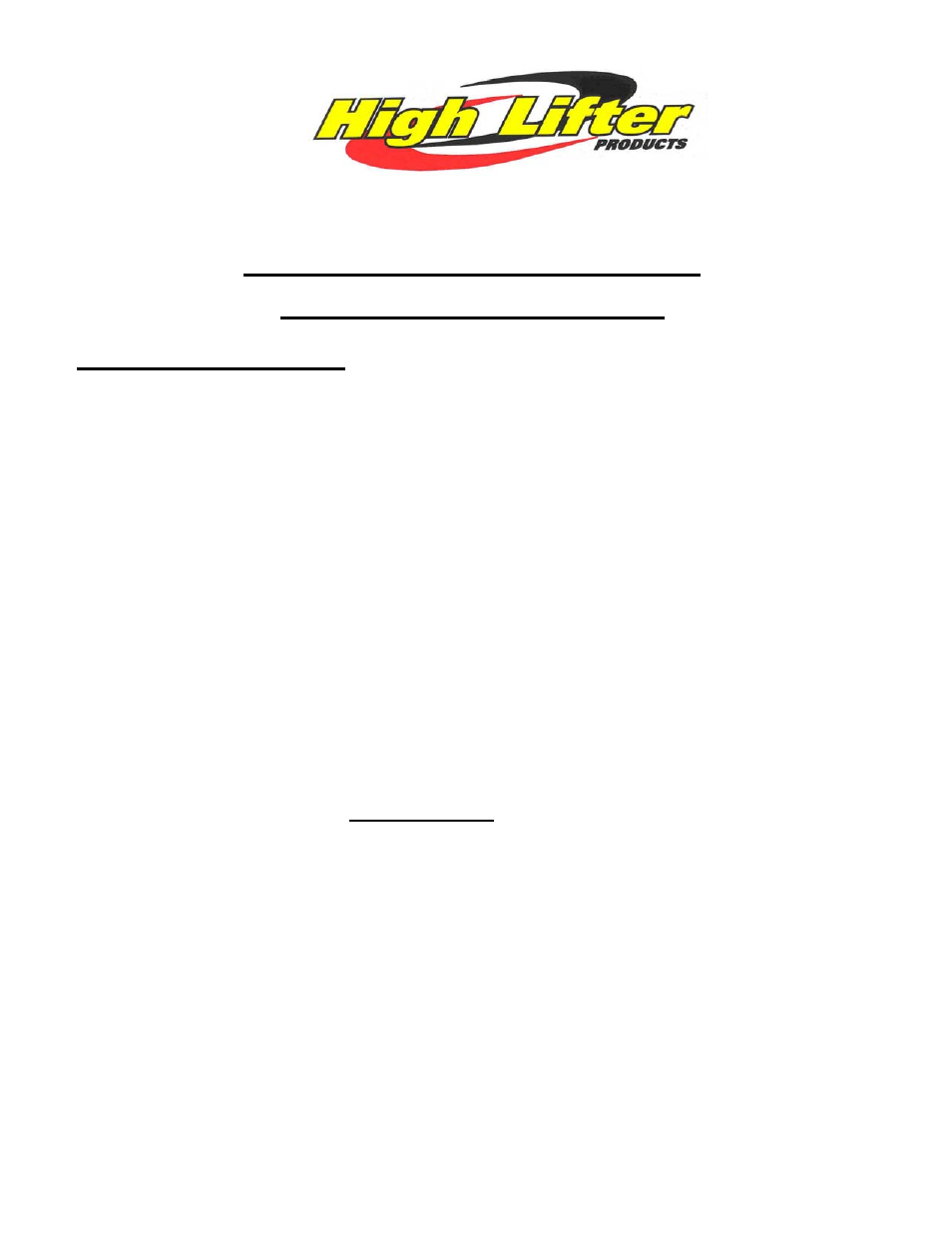 High Lifter Lift Kit for Bombardier 650 Quest User Manual | 5 pages