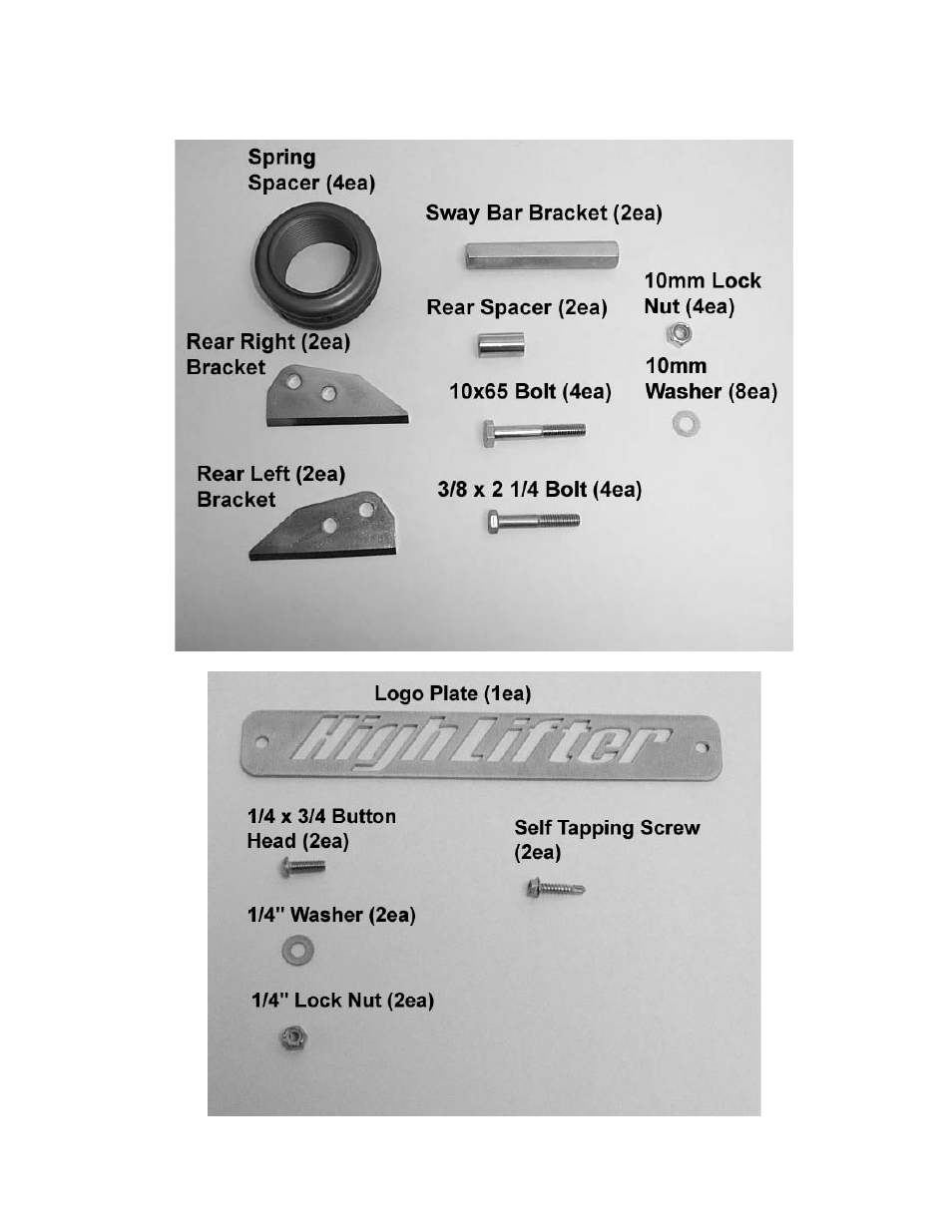 Parts diagram | High Lifter Lift Kit for Arctic Cat Prowler 1000 User Manual | Page 2 / 9