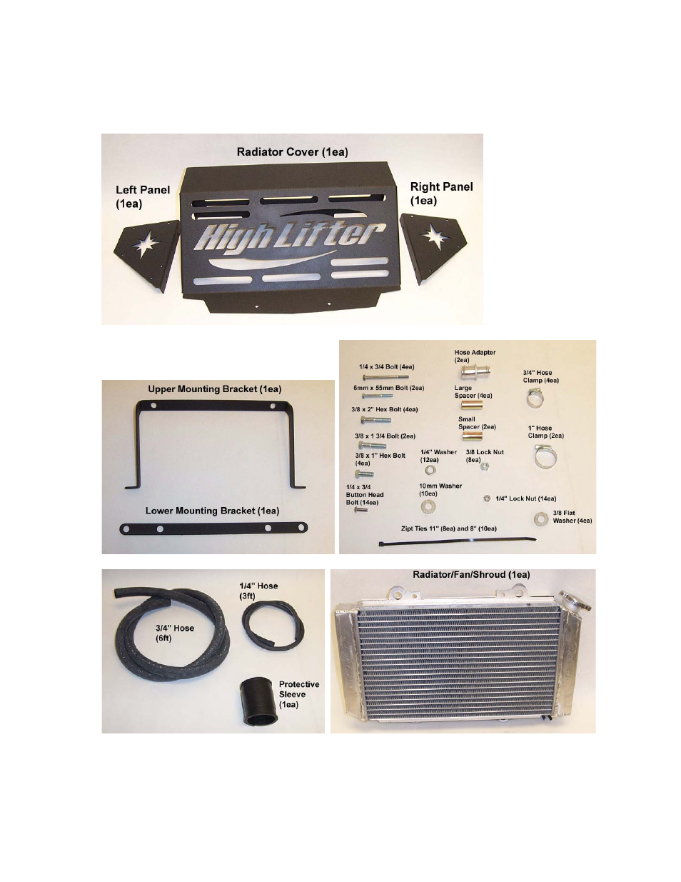 Parts diagrams | High Lifter Radiator Relocation Kit Low Profile - Polaris Sportsman 850 XP (09-13) User Manual | Page 2 / 15