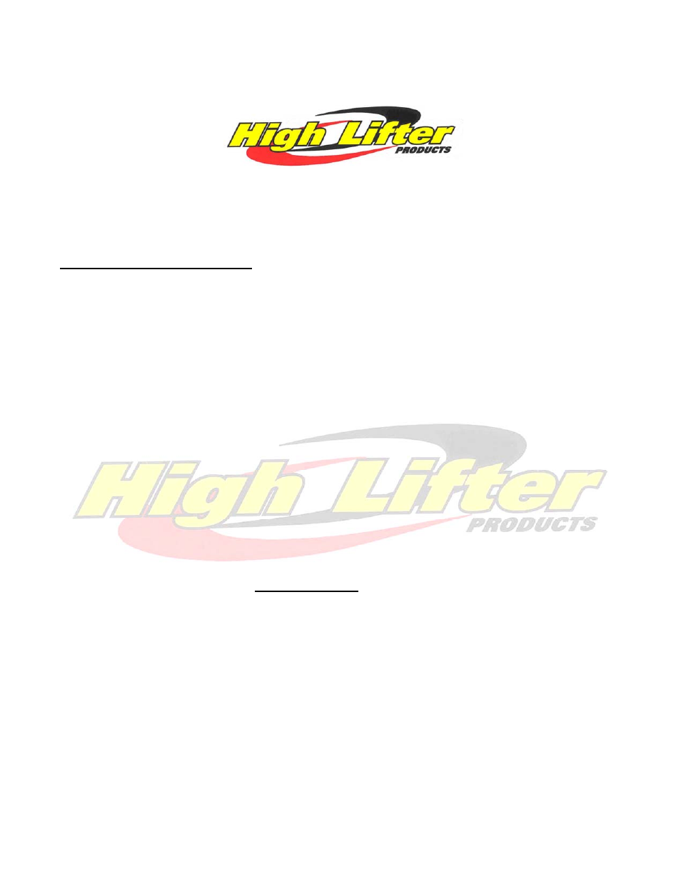 High Lifter Lift Kit for Suzuki Quadrunner 500 (98-00) User Manual | 8 pages