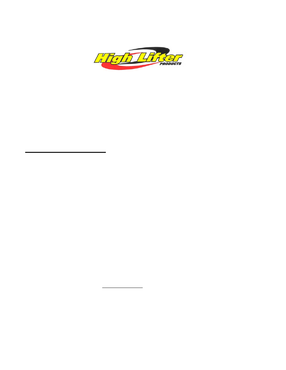 High Lifter Lift Kit for Suzuki Twin Peaks 700 User Manual | 3 pages