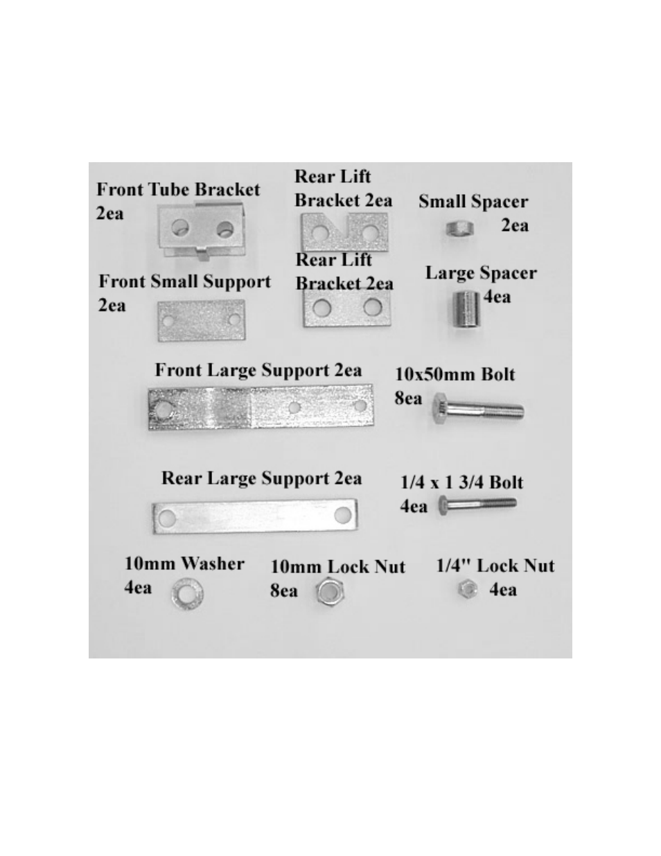 Parts diagram | High Lifter Lift Kit for Arctic Cat 700 User Manual | Page 2 / 5