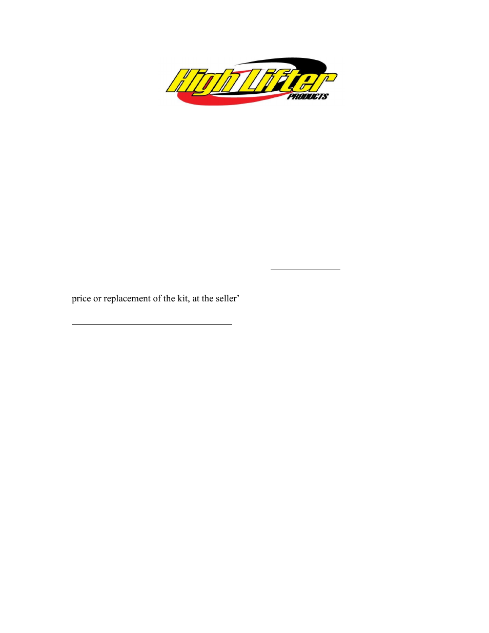 High Lifter Forward Arched Control Arm Kit for Polaris Ranger 700_800_900 - Pro Series User Manual | 10 pages