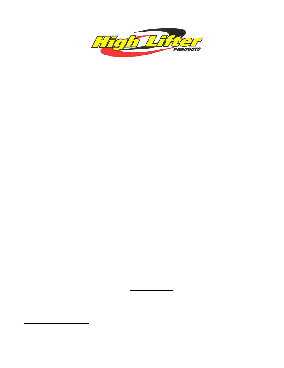 High Lifter Lift Kit for Polaris 800 Ranger RZR & RZR 800 "50" User Manual | 6 pages