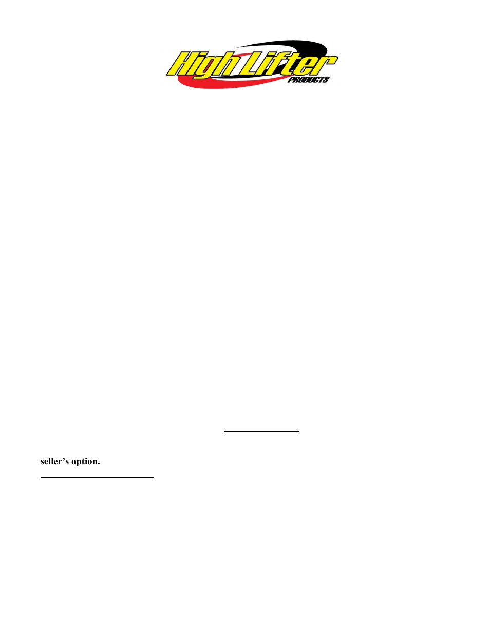High Lifter Lift Kit for Kawasaki 750 Teryx 4-Seater - Signature Series User Manual | 10 pages