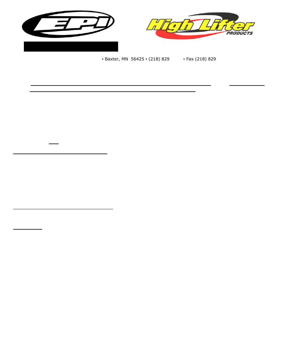 High Lifter Outlaw Clutch Kit for Arctic Cat 1000 Thunder Cat H2 (08-10) User Manual | 2 pages