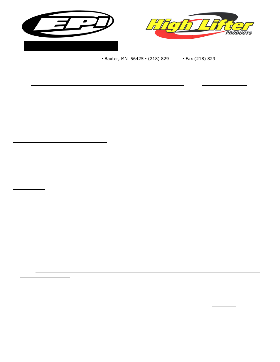 High Lifter Outlaw Clutch Kit for Polaris 800 Sportsman EFI HO 4x4 w_EBS (10-13) User Manual | 2 pages