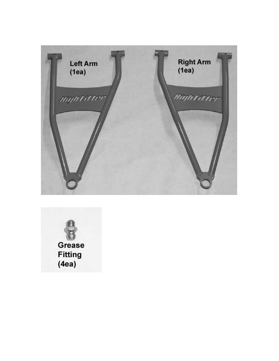Parts diagram | High Lifter Max Clearance Front Lower Control Arms for Polaris RZR 1000 XP User Manual | Page 2 / 5