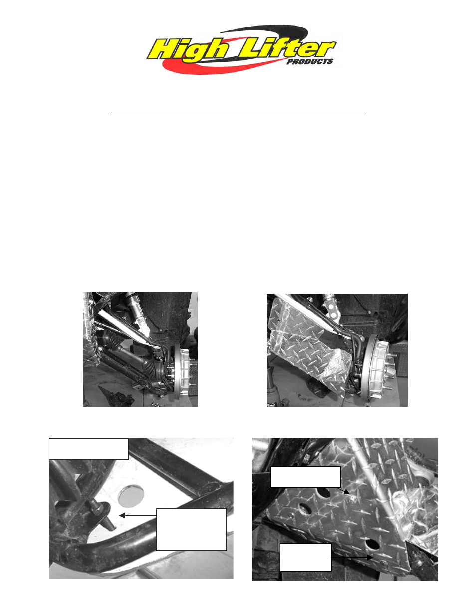 High Lifter GUARDS CVBG HLP DP F HONDA 650 RINCON 03-05 User Manual | 2 pages