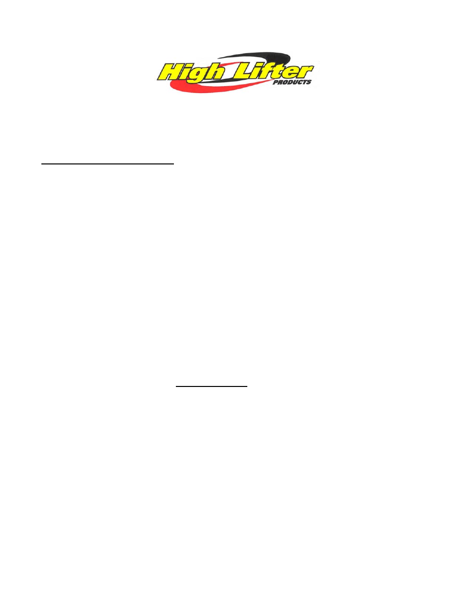 High Lifter Lift Kit for Suzuki Quadmaster User Manual | 8 pages