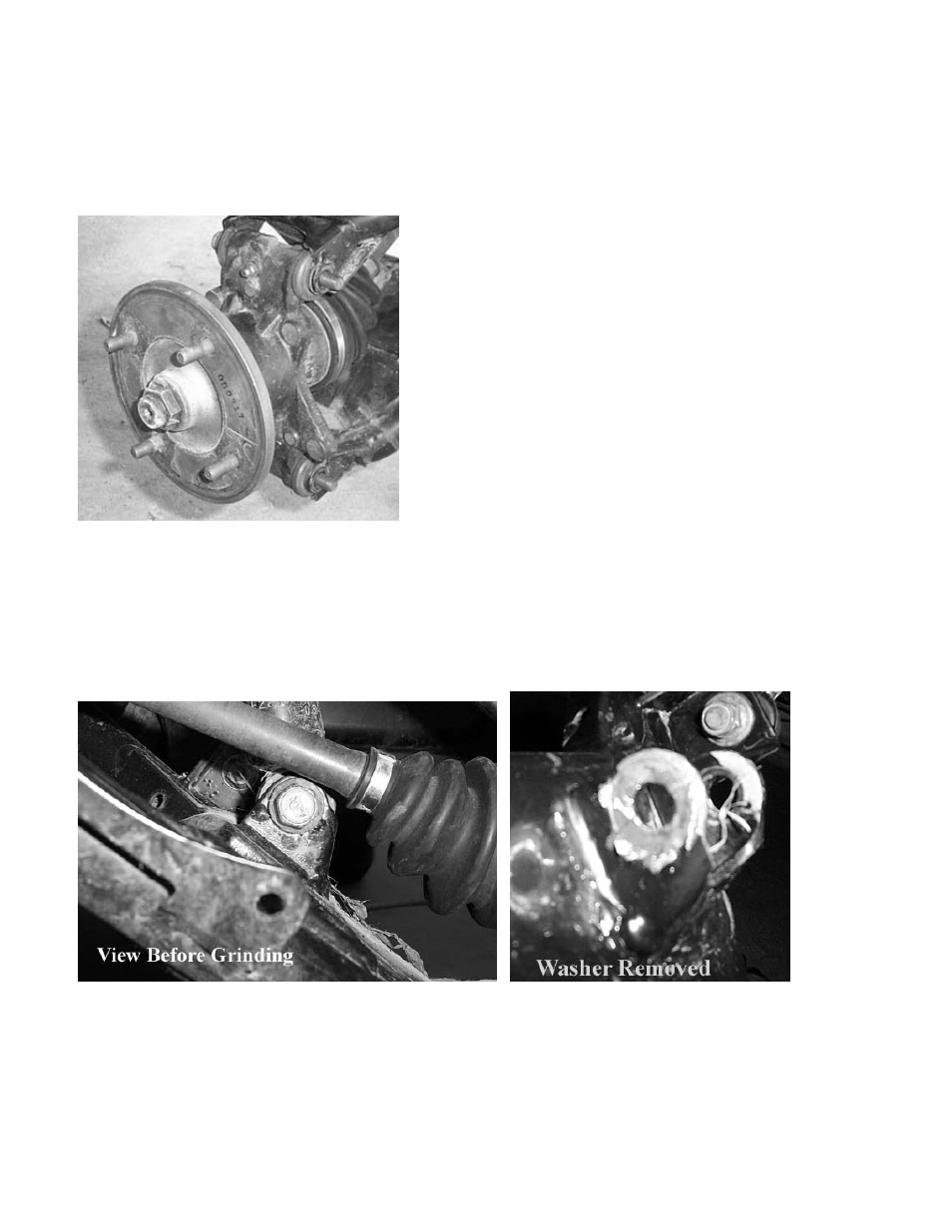 Rear lift, Note: grind side nearest axle | High Lifter Lift Kit for Yamaha Rhino 700 (08-13) User Manual | Page 5 / 7