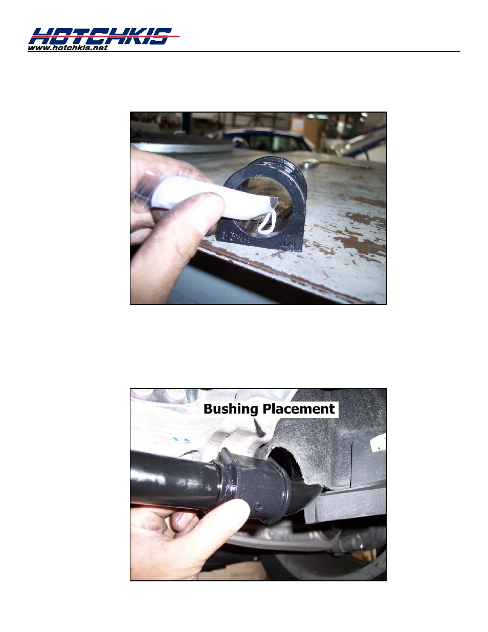 Lube bushings, Mounting bushing brackets | Hotchkis 22836 2009-2011 Audi A4 Sport Sway Bar Set User Manual | Page 4 / 16