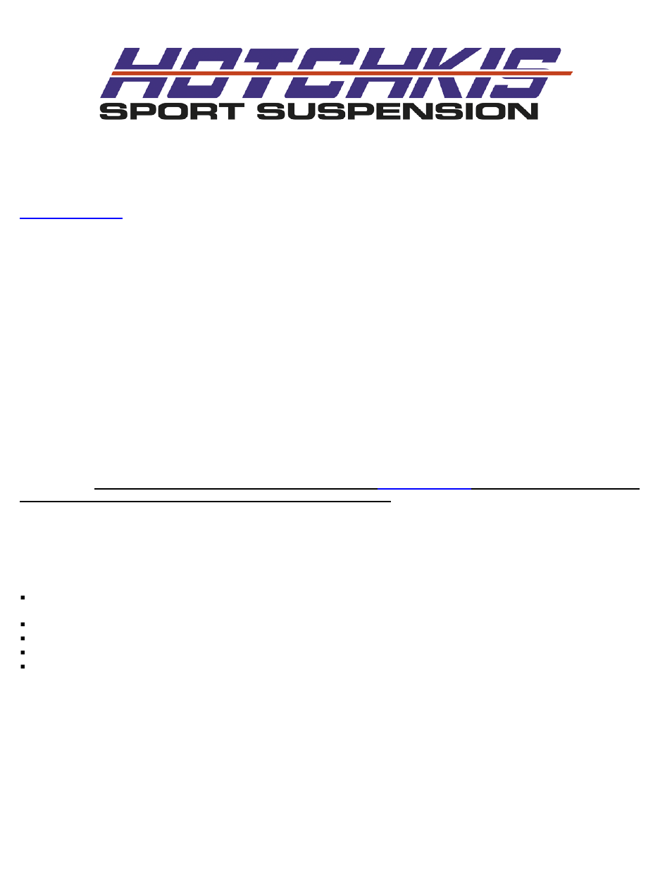 Installed in any vehicle that has been modified, Hotchkis performance llc, Return policy & limited warranty | Hotchkis 2280 CTS-V Sport Sway Bars User Manual | Page 11 / 12