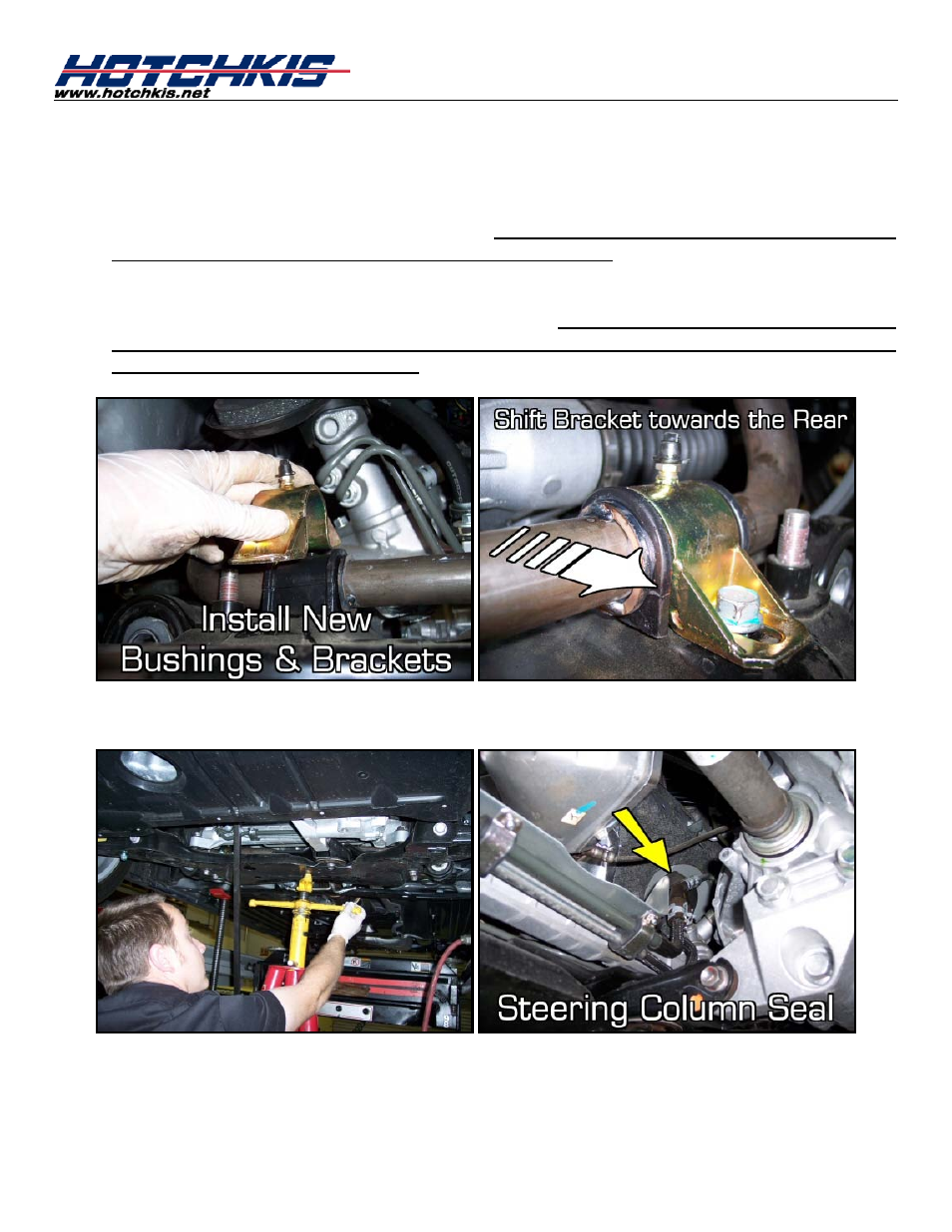 Reinstall new hotchkis bar, Double check hardware | Hotchkis 22436R MazdaSpeed3 Sport Sway Bar, Rear User Manual | Page 5 / 11