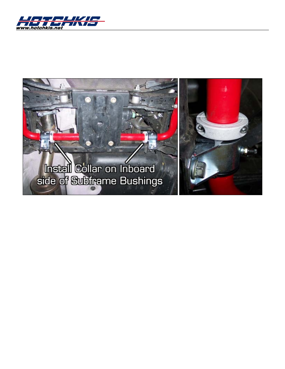 Install centering collars, Double check hardware | Hotchkis 22436R MazdaSpeed3 Sport Sway Bar, Rear User Manual | Page 9 / 11